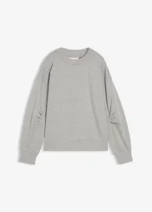 Sweatshirt med vid, ribbad krage av ekologisk bomull, bonprix