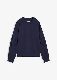 Sweatshirt med vid, ribbad krage av ekologisk bomull, bonprix