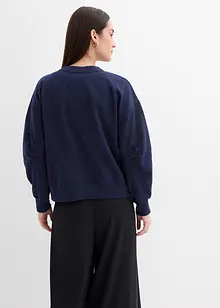 Sweatshirt med vid, ribbad krage av ekologisk bomull, bonprix