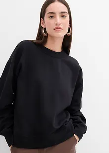 Sweatshirt med vid, ribbad krage av ekologisk bomull, bonprix