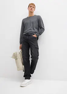 Långärmad tröja med tvättade effekter (2-pack), bonprix