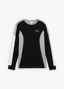 Långärmad tröja av elastisk bomullsmix, Slim Fit, bonprix