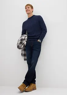 Tröja med flätmönster i ekologisk bomull, bonprix