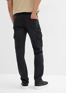 Regular Fit Cargo Jeans med bekväm midja, Straight, bonprix