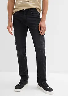 Regular Fit Cargo Jeans med bekväm midja, Straight, bonprix