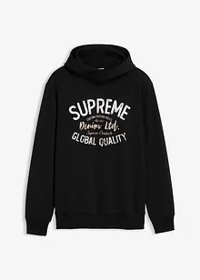 Sweatshirt med huva i mjuk bomullsmix, bonprix