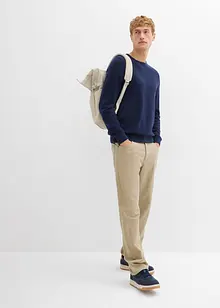 Finstickad tröja i bomullsblandning med merinoull, bonprix