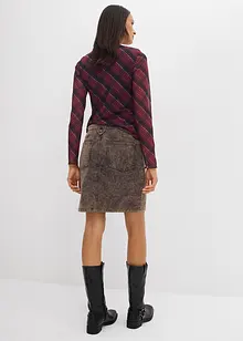 Kort manchesterkjol med tvättad look, bonprix