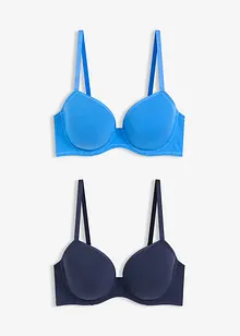 Formpressad BH med bygel och bomull (2-pack), bonprix