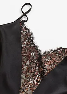 Negligé i satin med glittergarn, bonprix