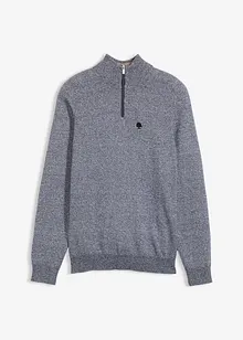 Tröja med krage och dragkedja, återvunnen bomull, bonprix