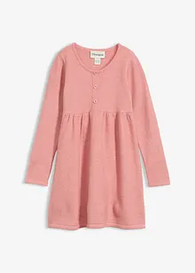 Stickad klänning med dekorativ knappslå, bonprix