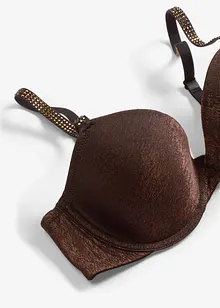 Formpressad BH i glittrigt material, bonprix