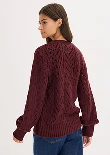 Fluffig tröja med hålmönster, bonprix