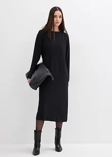 Midiklänning av strukturmaterial, bonprix