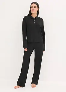 Ribbstickad topp och byxa i oversizemodell, bonprix