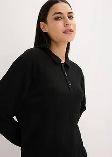 Ribbstickad topp och byxa i oversizemodell, bonprix