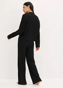 Ribbstickad byxa och topp i oversizemodell, bonprix