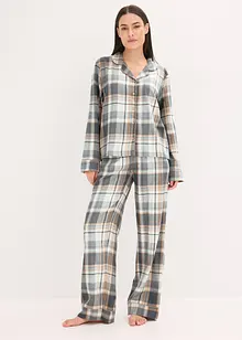 Flanellpyjamas med glittrigt garn och gåvopåse, bonprix