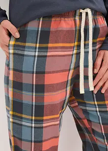 Pyjamas med ribbad topp och flanellbyxa med glittrande trådar, bonprix