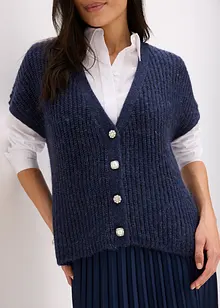 Stickad väst med dekorativa knappar, bonprix