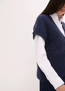 Stickad väst med dekorativa knappar, bonprix