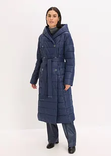 Täckkappa med besättning av ylleimitation och knytskärp (2 delar), bonprix