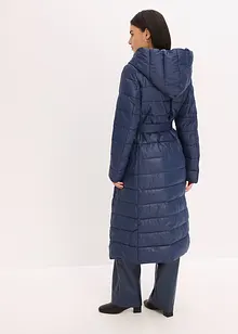 Täckkappa med besättning av ylleimitation och knytskärp (2 delar), bonprix