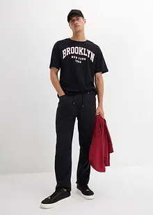 Dra-på byxa av bomull i Relaxed Fit med Tapered ben, bonprix