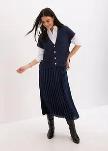 Stickad väst med dekorativa knappar, bonprix