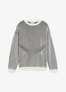 Ribbad tröja av bomullsmix, Loose Fit, bonprix