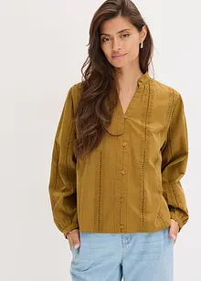 Bomullsblus med spetsdetaljer, bonprix