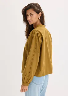 Bomullsblus med spetsdetaljer, bonprix