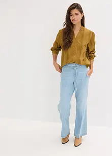 Bomullsblus med spetsdetaljer, bonprix