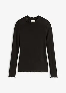 Ribbstickad topp i viskosmix, bonprix