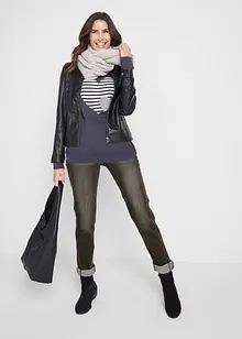 Långärmad bomullstopp med tryck, bonprix