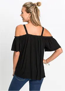 Cold shoulder-topp i mjuk viskos, bonprix