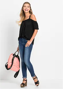 Cold shoulder-topp i mjuk viskos, bonprix
