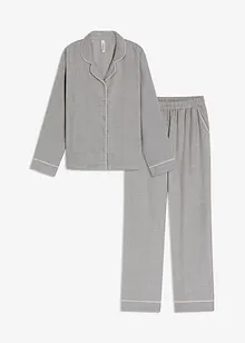 Pyjamas av vävd flanell med fiskbensmönster, bonprix
