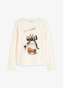 Långärmad topp i bomullsstretch, bonprix