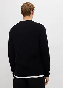 Tröja i bomullsmix med 2-i-1-look och struktur, bonprix