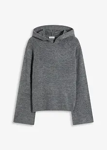Finstickad tröja med huva, bonprix