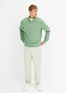 Sweatshirt med krage och kort dragkedja, bonprix