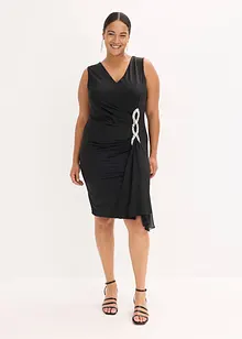 Jerseyklänning med strassapplikation, bonprix