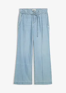 Wide Leg Jeans medelhög midja och skärp, bonprix