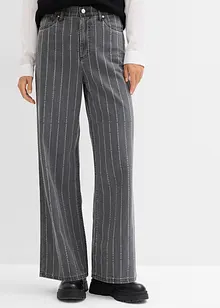 Wide Leg Jeans High Waist, med destroyed-effekter, bonprix