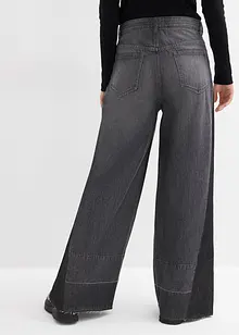 Wide Leg Jeans High Waist, med infällning, bonprix