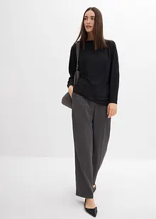 Långärmad topp med struktureffekter, bonprix