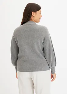 Stickad tröja med ballongärmar, bonprix