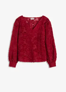 Blus med blommigt strukturmönster, bonprix